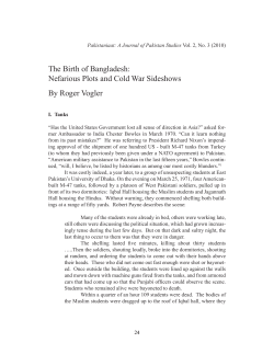 The Birth of Bangladesh: Nefarious Plots and Cold War