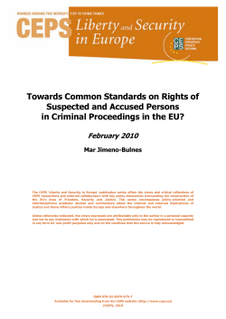 Towards Common Standards on Rights of Suspected and Accused