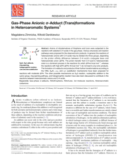 Gas-Phase Anionic &sigma;-Adduct (Trans)formations