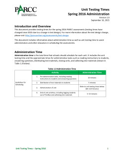 Unit Testing Times Spring 2016 Administration