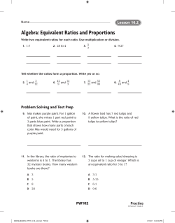Algebra: Equivalent Ratios and Proportions