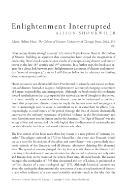 Enlightenment Interrupted - Reviews In Cultural Theory