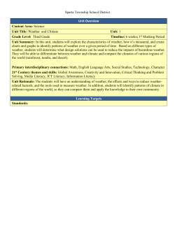 Sparta Township School District Unit Overview Content Area