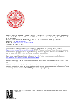 Punic Amphoras Found at Corinth, Greece: An Investigation of Their
