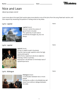 Lyric Notes - Troy City Schools