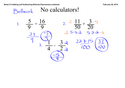Notes 8.5 Adding and Subtracting Rational Expressions.notebook