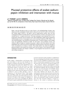 Mucosal protective effects of ecabet sodium: pepsin inhibition and