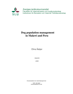 Dog population management in Malawi and Peru