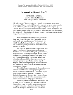 Interpreting Genesis One
