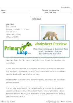 Reading comprehension - Polar bear