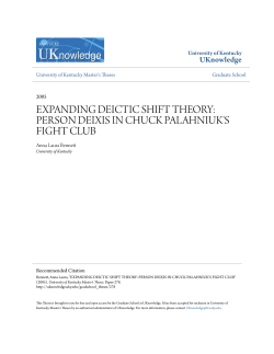 expanding deictic shift theory: person deixis in chuck