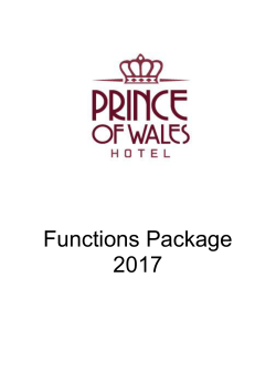 Functions Package - Prince of Wales Hotel