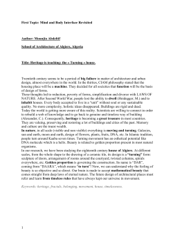Mounjia Abdeltif School of Architecture of Algiers, Algeria Title: Heri