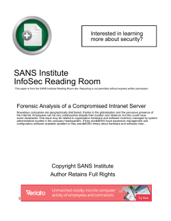 Forensic Analysis of a Compromised Intranet Server