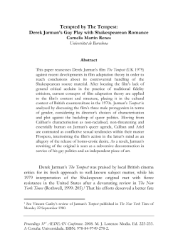 Tempted by The Tempest: Derek Jarman`s Gay Play with