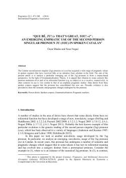 QUE B&Eacute;, TU - International Pragmatics Association