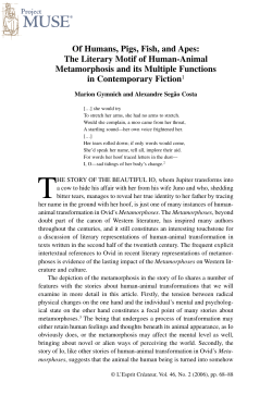 Of Humans, Pigs, Fish, and Apes: The Literary Motif of Human
