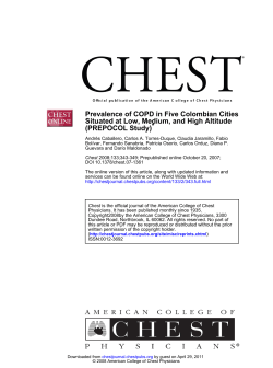 * (PREPOCOL Study) Situated at Low, Medium, and High Altitude