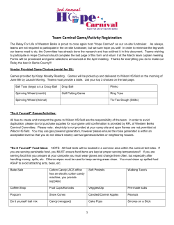 Team Carnival Game/Activity Registration