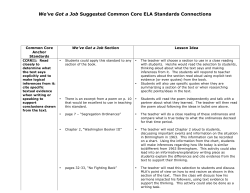 Common Core Lesson Ideas for We`ve Got a Job