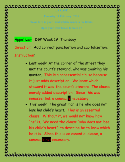 Appetizer: DGP Week 19 Thursday Direction: Add correct