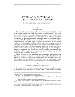 Farm-Animal Welfare, Legislation, and Trade