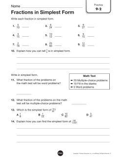 Fractions in Simplest Form