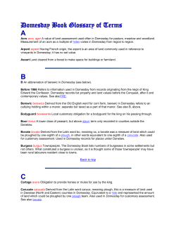 Domesday Book Glossary of Terms