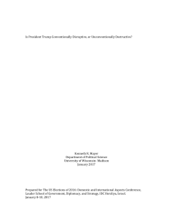 Is President Trump Conventionally Disruptive, or Unconventionally
