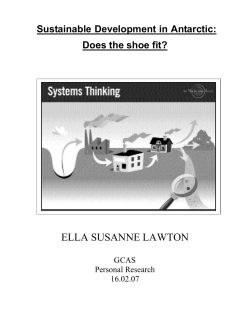 Sustainable Development in Antarctic