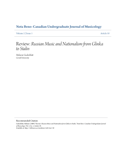 Russian Music and Nationalism from Glinka to Stalin