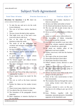 Subject Verb Agreement