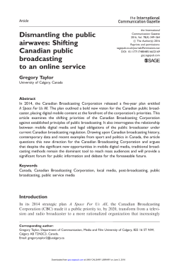 Dismantling the public airwaves: Shifting Canadian public