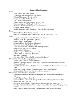 Grades 6-8 Text Exemplars and Sample Performance Tasks