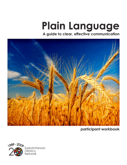 Plain Language: A guide to clear, effective communication