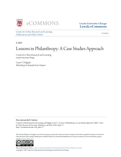 Lessons in Philanthropy: A Case Studies Approach