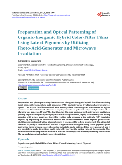 Preparation and Optical Patterning of Organic