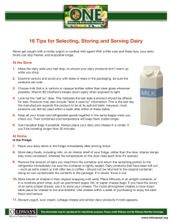 16 Tips for Selecting, Storing and Serving Dairy