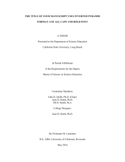 THE TITLE OF YOUR MANUSCRIPT USES INVERTED PYRAMID