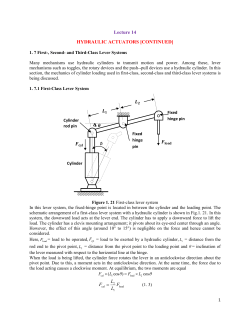 Lecture 14 HYDRAULIC ACTUATORS [CONTINUED]