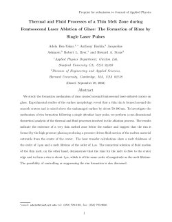 Thermal and Fluid Processes of a Thin Melt Zone - RIT