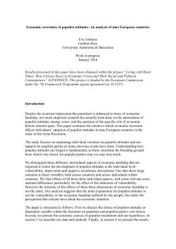 Economic correlates of populist attitudes