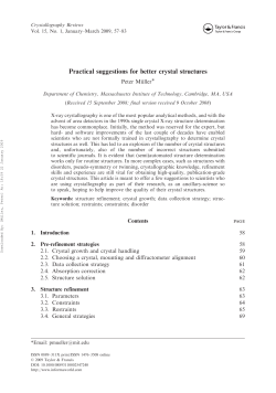 Practical suggestions for better crystal structures