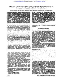 Effects of recombinant human granulocyte colony