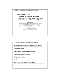 HISTORY 1130: Themes in Global History: Trade, Economy, and