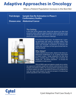Adaptive Approaches in Oncology