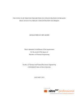 the effects of process parameters on concentration of dragon fruit