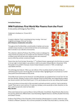 IWM Publishes First World War Poems from the Front