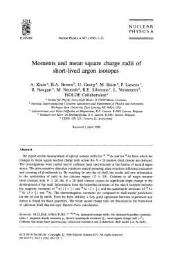 Moments and mean square charge radii of short