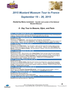 2015 Mustard Museum Tour to France September 19